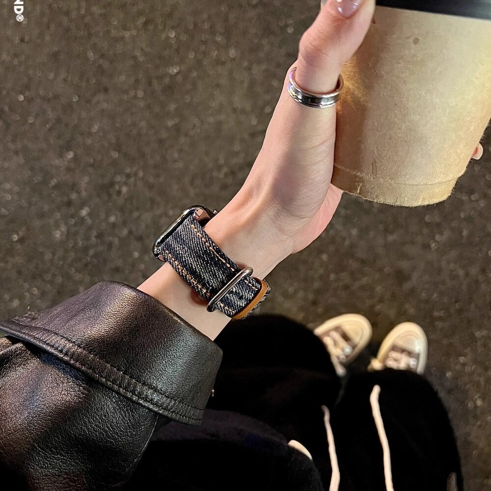 适用苹果高颜值老钱风手表表带