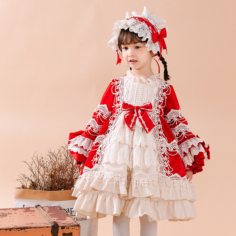 原创设计2025新款女童丝绒洛丽塔Lolita裙子中小童加绒年装公主裙,童装/婴儿装/亲子装,连衣裙,淘宝优惠券,粉丝福利购,淘宝优惠卷