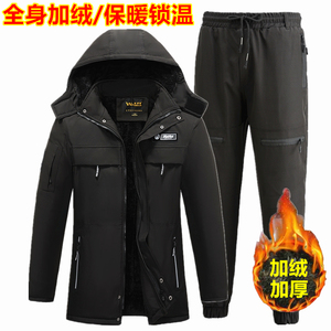 冲锋衣男士款棉服套装冬季加绒加厚棉衣外套防寒工作服劳保棉袄