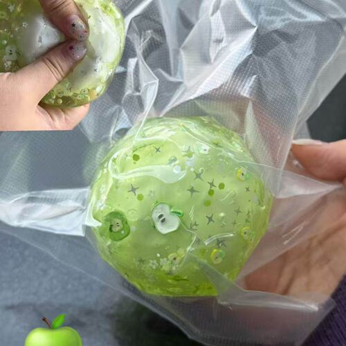 脆皮青苹果手作球 | 默认图二扎带封口 | 捏爆易有空气需抽气