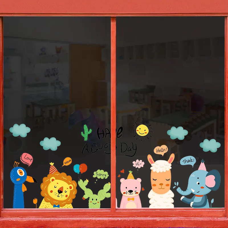 卡通可爱动物幼儿园装饰贴画