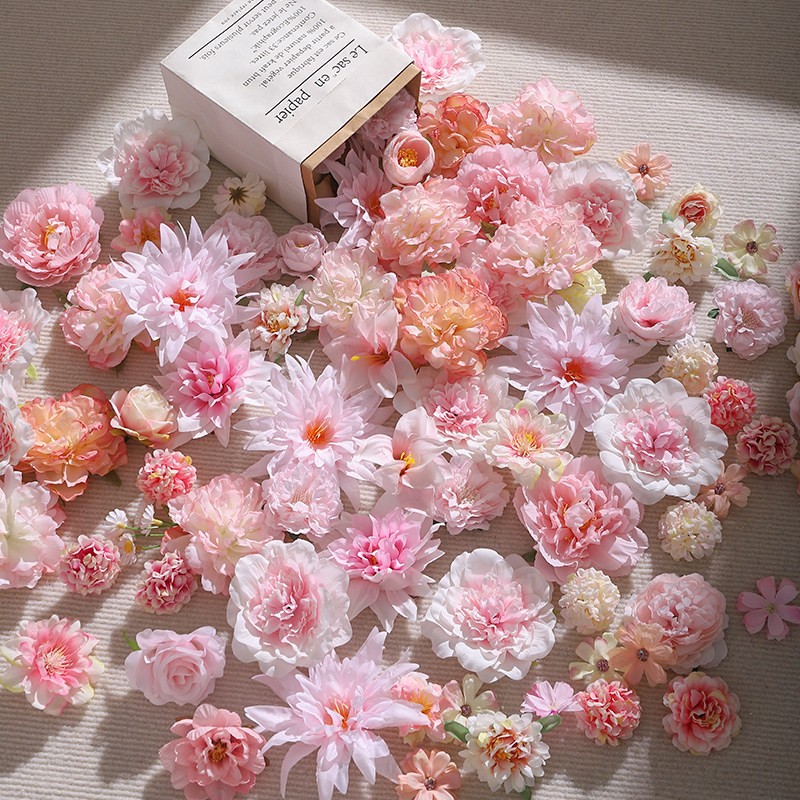 高档混搭套装仿真花假花diy花伞簪花学士帽材料包 古风汉服头饰