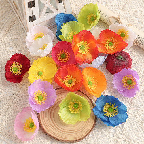 瑞琨仿真花艺虞美人仿真花假花绢花古风汉服发饰服饰发卡装饰配件