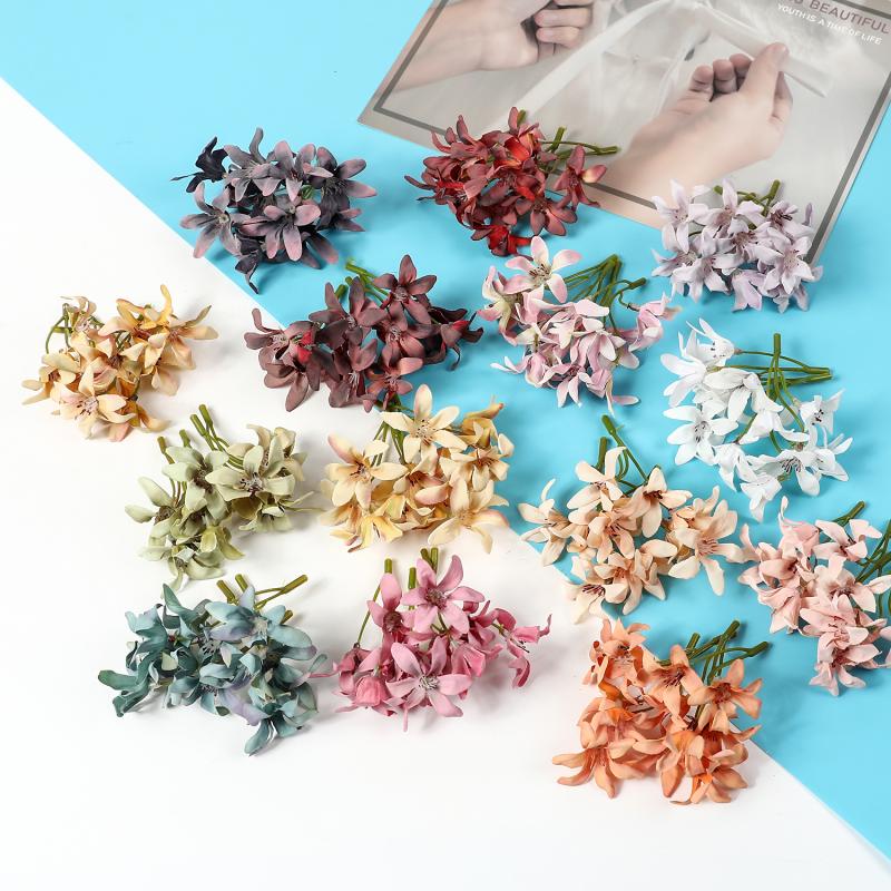 仿真小兰花花朵diy手工花环材料