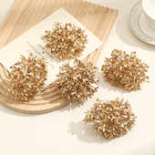 金色木绣球花朵 饰diy手工福桶花瓶插花 新年装 仿真花 假花塑料花