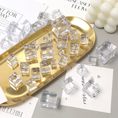 谷美拍摄道具装 瑞琨仿真花艺 亚克力透明正方形仿真假冰块 饰品