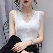 蕾丝吊带背心女夏外穿西装 洋气内搭高级感打底衫 气质v领别致0201e