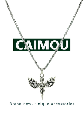 CAIMOU天使项链不掉色新款男女潮小众设计感吊坠百搭嘻哈锁骨链子