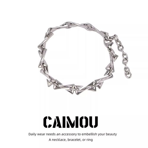 CAIMOU原创设计钛钢Z字手链男潮ins新款小众高级感女冷淡风手饰品