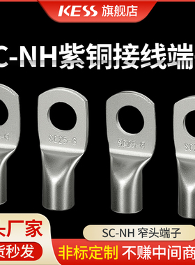 SC-NH无检测孔铜管端子1.5至70平方电线电缆铜线鼻铜接头压接线耳