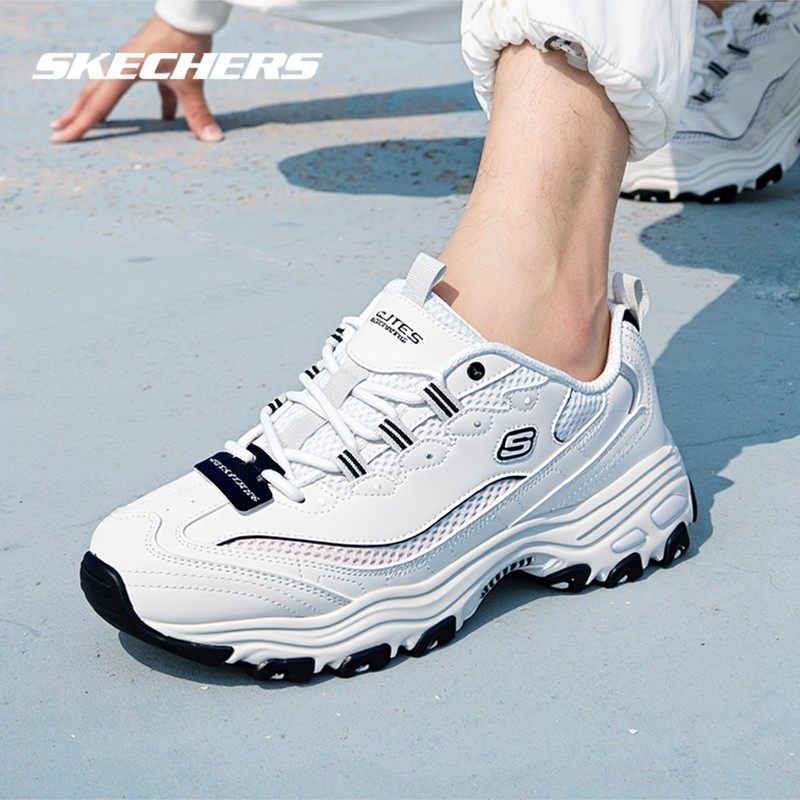 斯凯奇熊猫鞋男鞋春季新款官网运动鞋厚底老爹鞋简约休闲鞋小白鞋