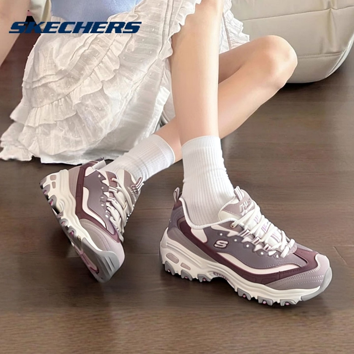 斯凯奇女鞋奶茶熊官方旗舰店春季粉色熊猫鞋复古老爹鞋显高休闲鞋,女鞋,时尚休闲鞋,淘宝优惠券,粉丝福利购,淘宝优惠卷