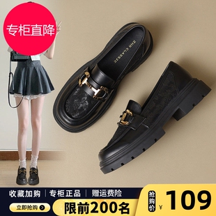 网纱乐福鞋女2026新款夏季网面透气黑色英伦小皮鞋软底一脚蹬单鞋
