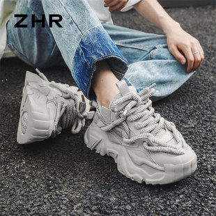 鹭卓同款ZHR则则老爹鞋女2026新款厚底透气轻便情侣款休闲运动鞋