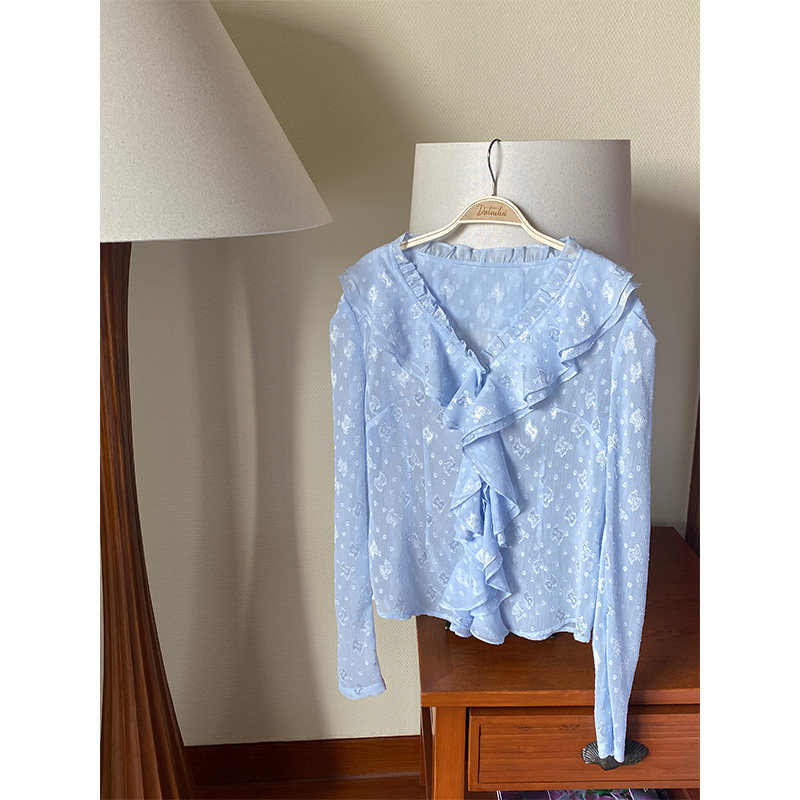 大头黑韩系风格现货雪纺衫