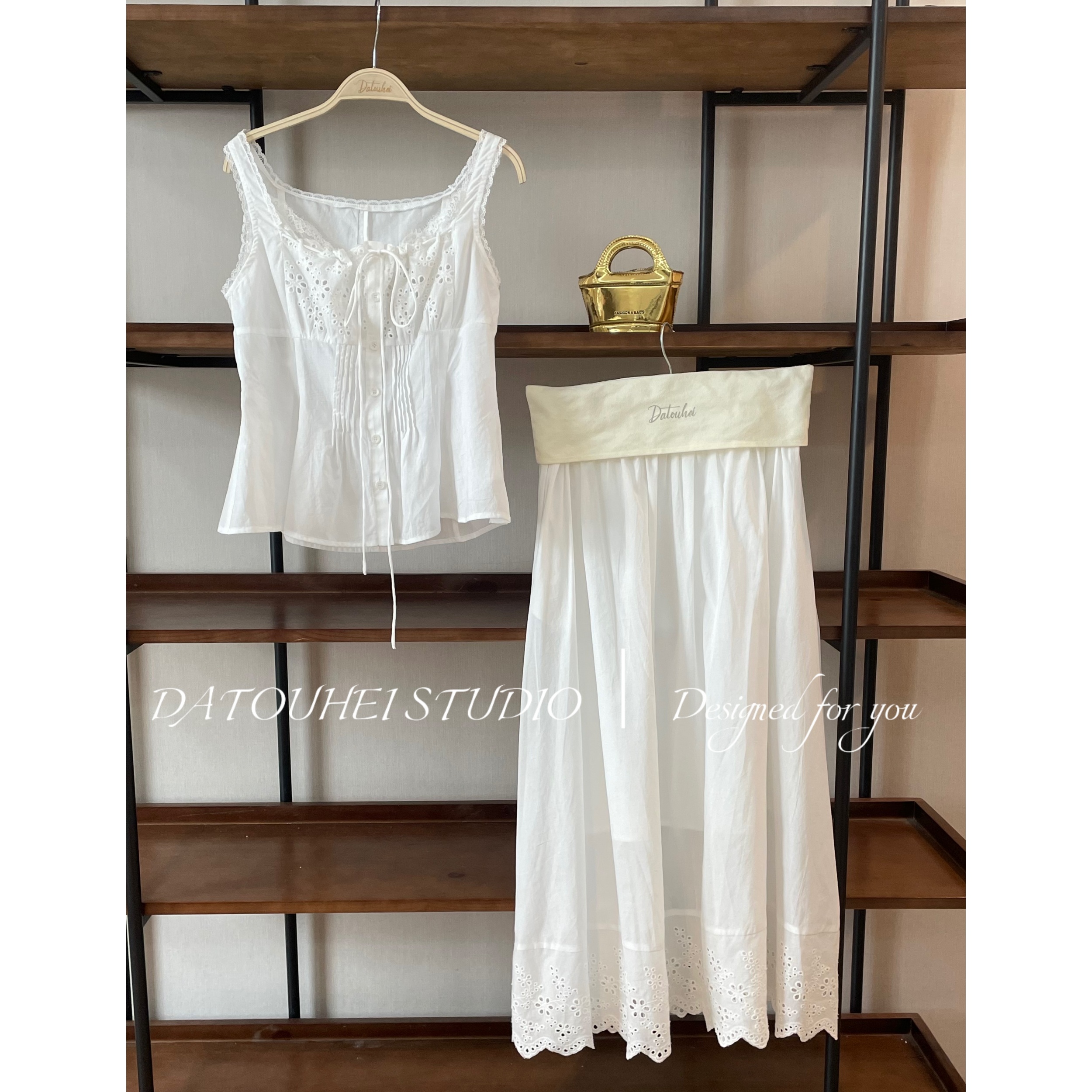 大头黑STUDIO【塞纳香氛】2025女夏时尚上衣半裙套装D225A06865