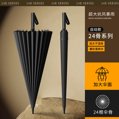 24骨加大加固长柄商务男士雨伞