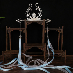 汉服发饰套装仙侠同款发冠发簪长飘带流苏古风头饰超仙神女配饰品