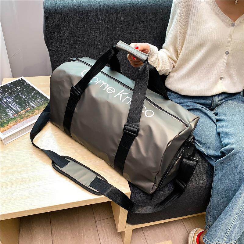 手提旅行包大容量单肩斜跨包旅行袋休闲运动健身包印字logo