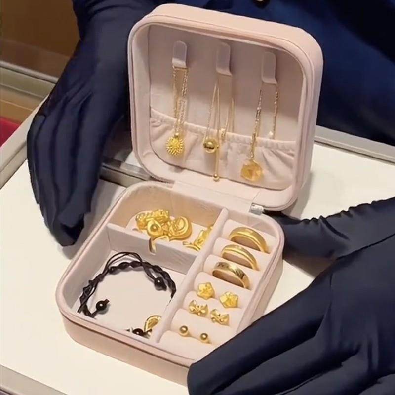 珠宝首饰盒便携式收纳盒耳钉环饰品项链戒指小型精致迷你手链盒子