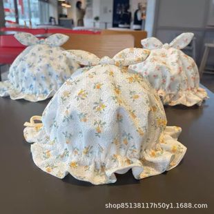 小花朵婴儿布帽2022本惠春款婴儿帽子网纱小淑女公主帽宝宝帽子