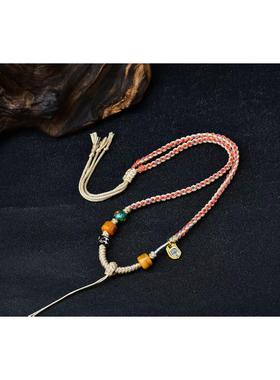 手工藏式编织项链绳多挂唐卡蜜蜡吊坠绳文玩挂件藏式项链绳配饰