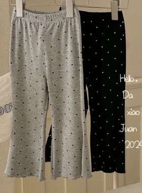 女童韩版洋气波点喇叭裤秋装新款儿童百搭高腰休闲裤子潮0224A043