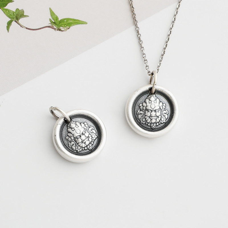 999足银3D黄财神吊坠DIY配件