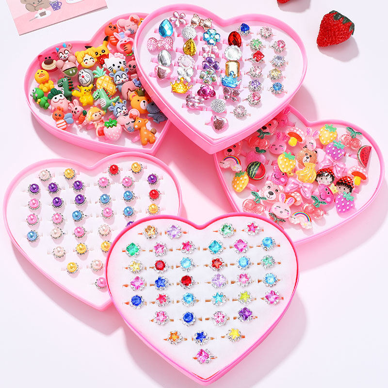 儿童戒指女孩公主钻石水晶女童宝宝饰品卡通宝石艾莎水钻指环