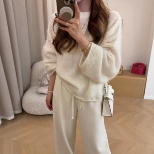 慵懒风重工钉珠绵羊毛廓版 巨温柔法式 毛衣 秋冬新品 LM家高品