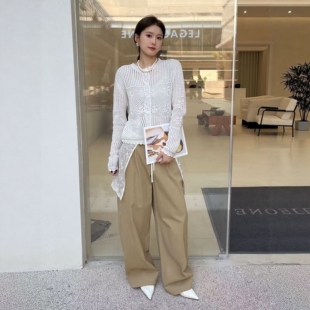 阔腿休闲裤 LM家高品 百搭蕾丝围帘套装 田园简约风时尚 春夏新品