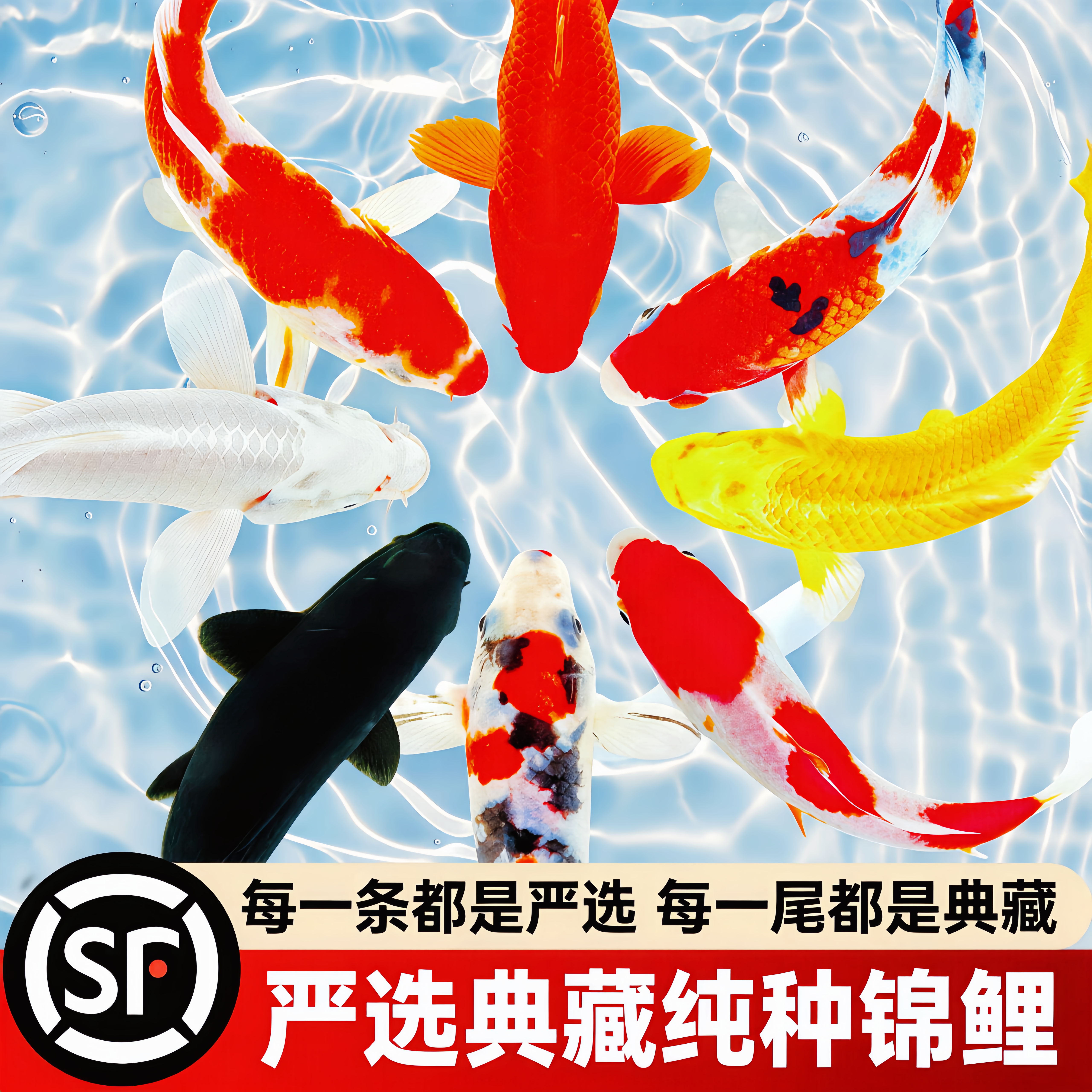 发顺丰严选典藏锦鲤鱼活鱼超级锦鲤观赏鱼纯种大锦鲤好养耐活鱼