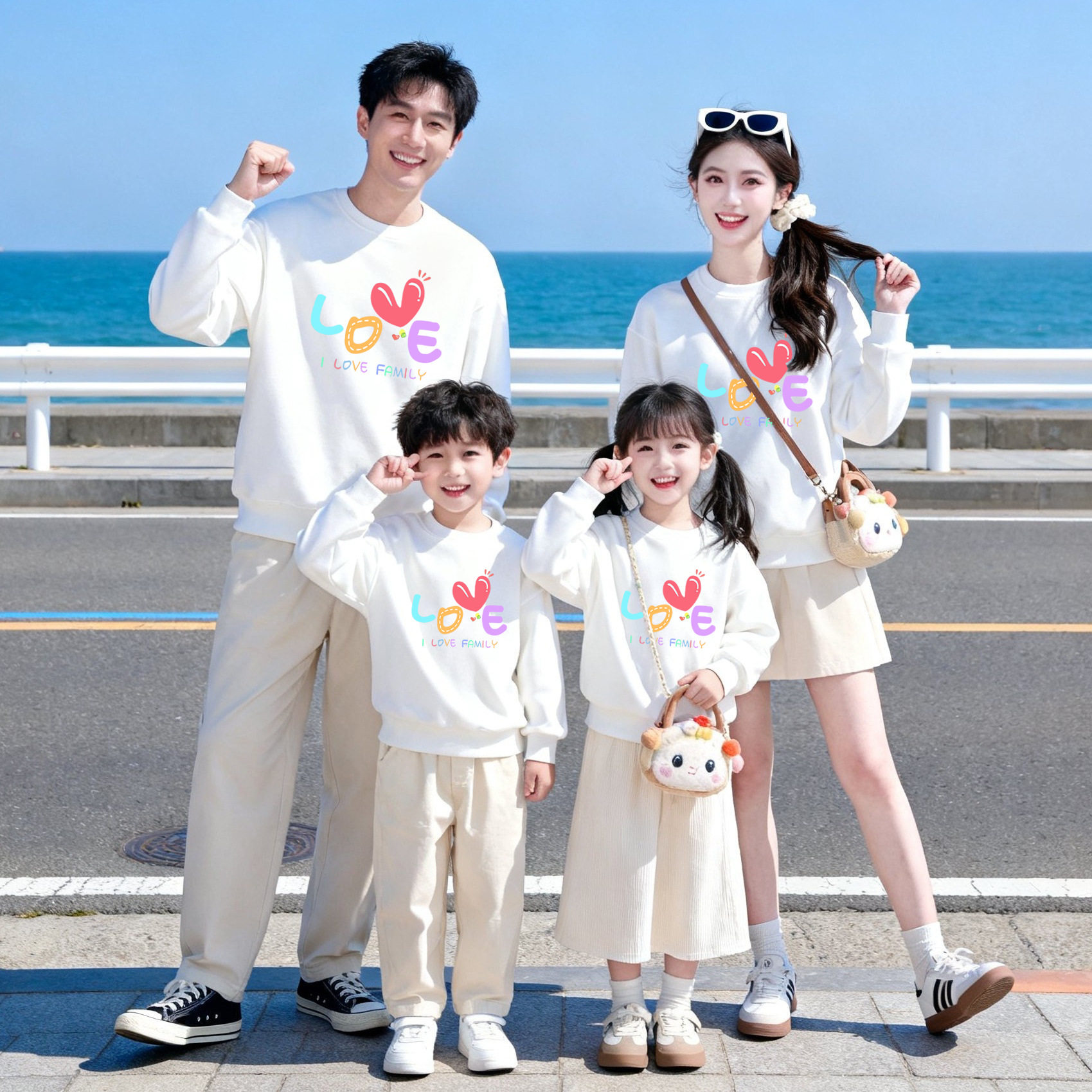 秋冬新款love爱心亲子圆领卫衣