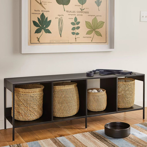 简约单层铁艺窗台下收纳柜置物架长条地柜矮格子书架小户型电视柜