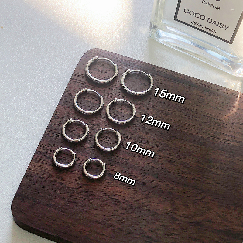 ins极简纯银925素圈耳环