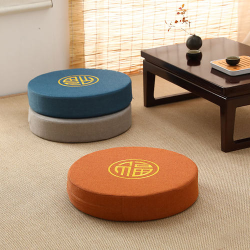 亚麻蒲团坐垫榻榻米地板坐垫蒲团