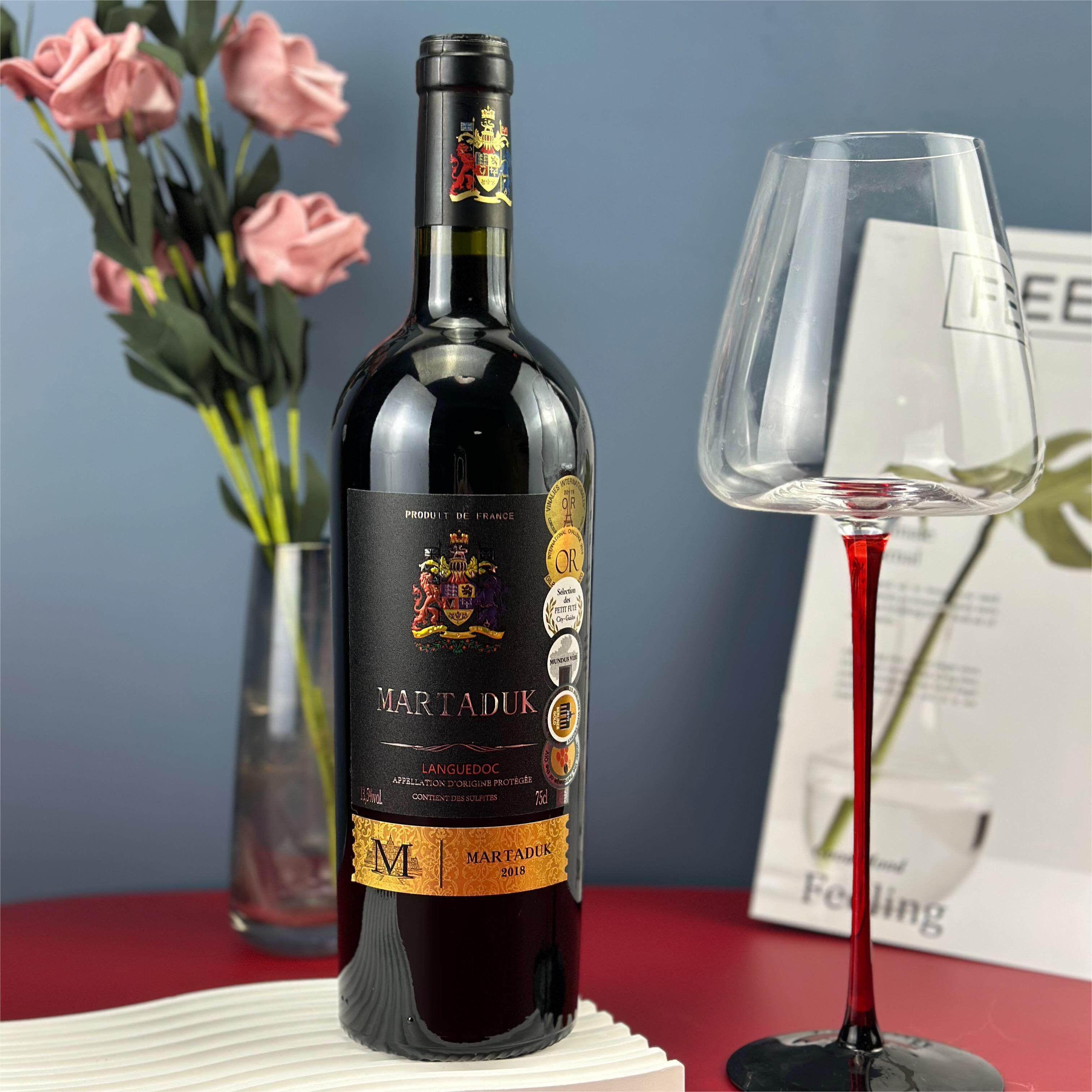 法国进口玛尔塔杜克旗舰版干红葡萄酒六支装送礼婚宴家宴自饮皆宜