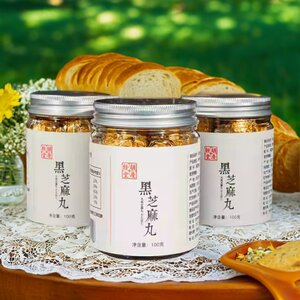 胡庆余堂黑芝麻丸三罐装黑米黑豆蜂蜜手工制作日常养生零食芝麻丸
