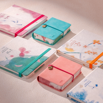 西西弗书店 独家定制四季惜福mini印章本 空白手账本 车线随身本套装