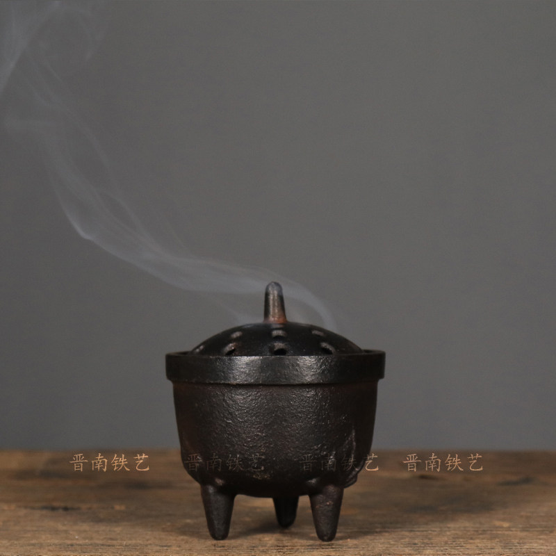 旧铁器中式仿古三足小香薰炉案头复古怀旧迷你小炉子客厅书房摆件,家居饰品,桌面摆件,淘宝优惠券,粉丝福利购,淘宝优惠卷