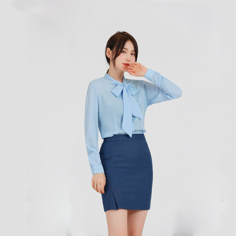 宝马领创工作服衬衫职业雪纺长袖