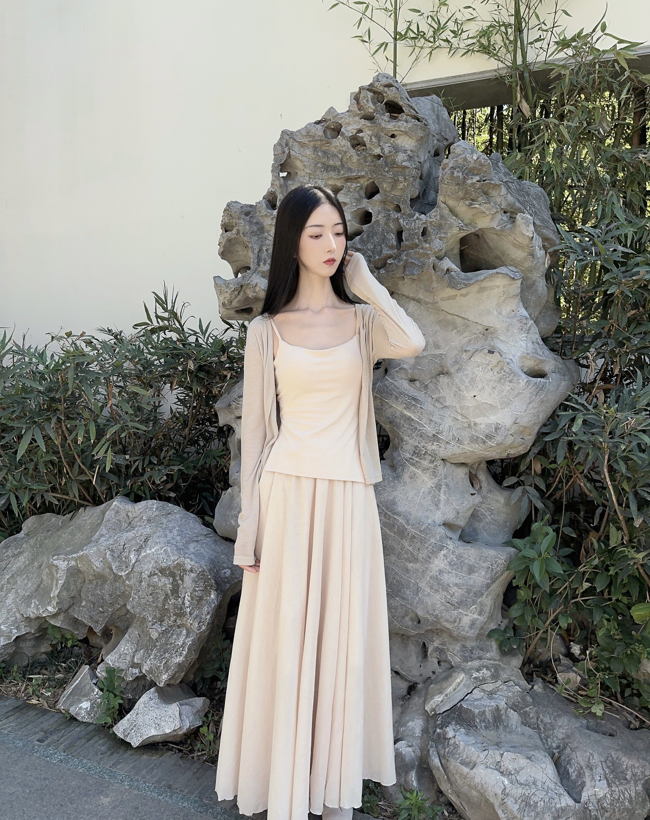 素衫夏季修身温柔风套装女防晒长袖轻薄开衫吊带背心半身裙三件套,女装/女士精品,连衣裙,淘宝优惠券,粉丝福利购,淘宝优惠卷