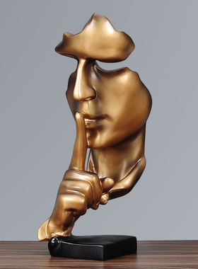 简约现代沉默是金创意客厅酒柜装饰摆件北欧雕塑办公室家居艺术品