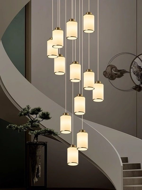 新中式楼梯吊灯简约现代覆loft旋转大气吊灯长别墅式创意客厅楼梯,家装灯饰光源,LOFT/复式住宅/楼梯吊灯,淘宝优惠券,粉丝福利购,淘宝优惠卷
