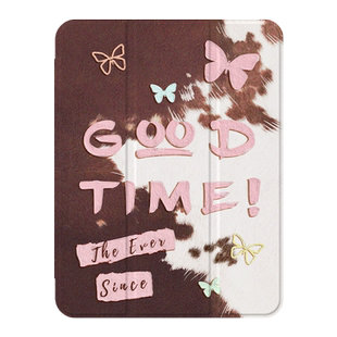 创意黑白色调适用于iPadAir5保护套2021新款mini6苹果ipad9平板保护壳air4笔槽11英寸2020防摔8第10九4代三折