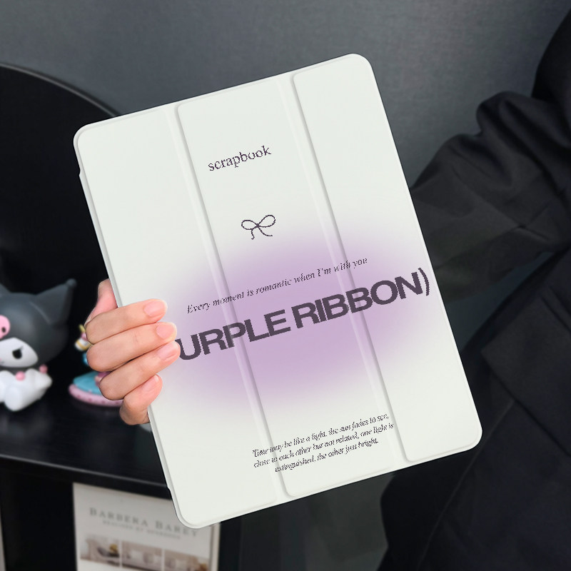 紫色晕染适用于ipad10保护套air6/4/3平板壳2025苹果第九代13英寸10代mini6三折硅胶ipadpro11/12.9寸笔槽5女