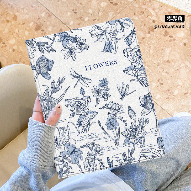 适用于联想小新pad保护套青花复古2026新款padplus平板电脑带笔槽11寸书本10.6寸蚕丝纹散热PAD全包边防摔