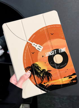 椰树唱片适用于ipad9保护套air5新款2022平板ipadpro11寸笔槽air4苹果2019第九8代透明2020mini5十代7air3壳6