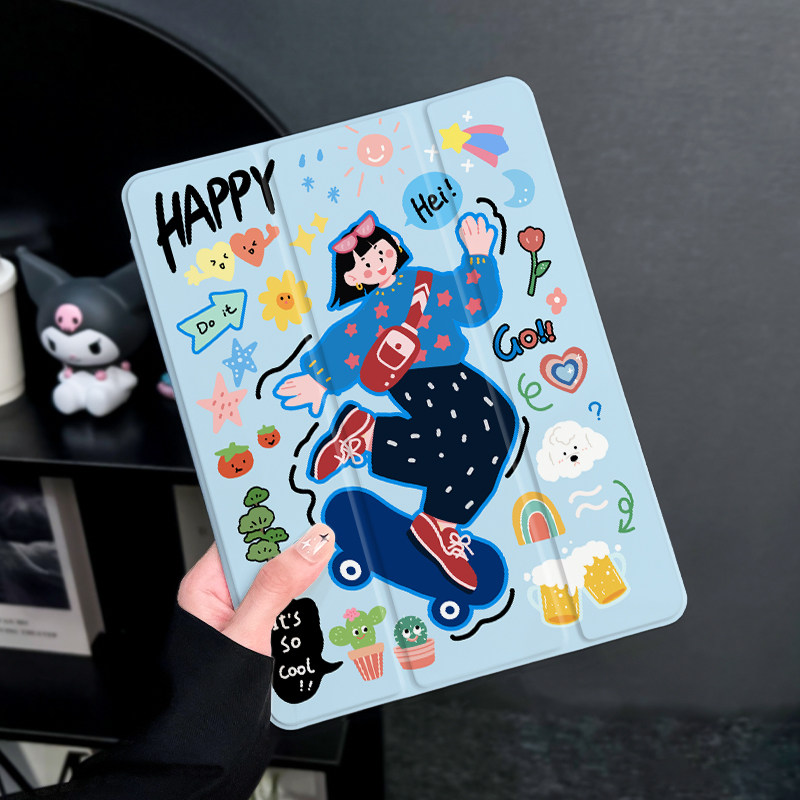 适用于ipad三折硅胶保护壳防摔