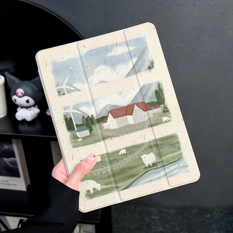 山清水秀适用于ipadair6保护套第十代苹果2025平板mini6防摔pro11平板壳ipad9硅胶12.9英寸新款2019三折2017